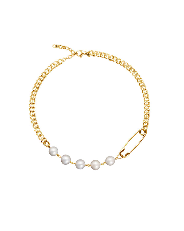Rebel Gold Plated Necklace w. Pearl