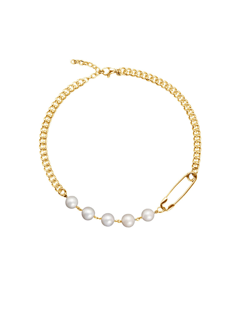 Rebel Gold Plated Necklace w. Pearl