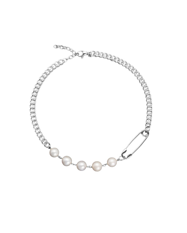 Rebel Silver Necklace w. Pearl