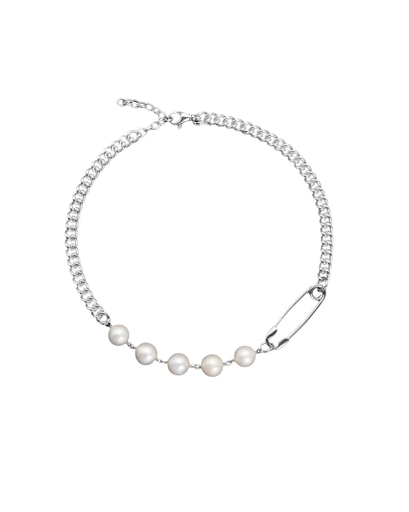 Rebel Silver Necklace w. Pearl