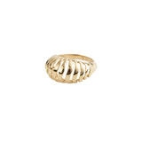 Mini Ribbed VOID Gold Vermeil Ring