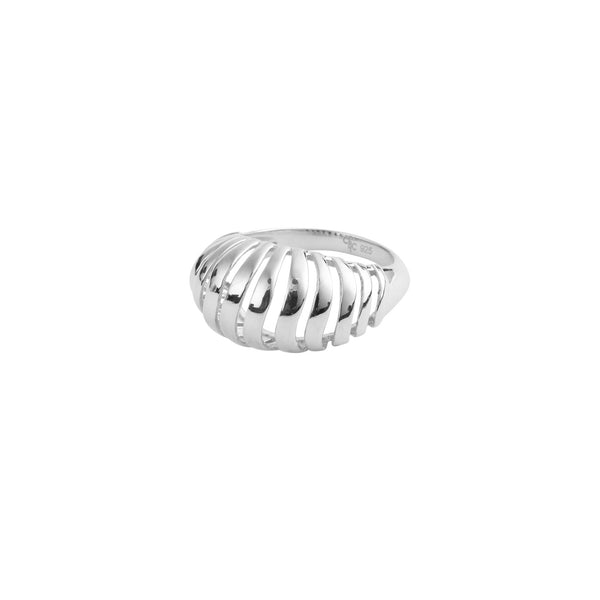 Mini Ribbed VOID Sølv Ring