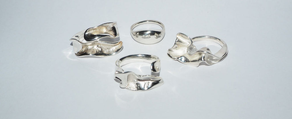 Lactuca dobbelt Sølv Ring 