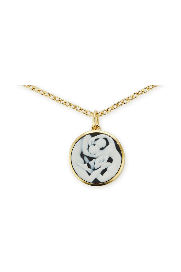 Eros Romantic Love 18K Gold Necklace w. Agate