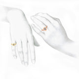 Alphabet 18K Rosegold Initial M Signet Ring w. Solitaire Lab-Grown Diamond