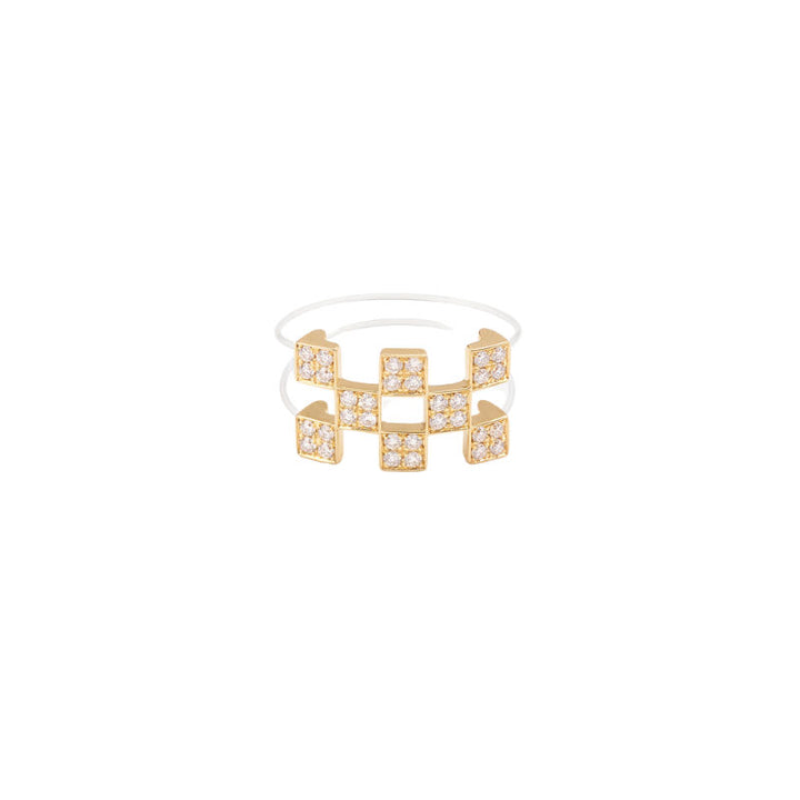 Illusion Nylon 18K Gold Ring w. Lab-Grown Diamonds