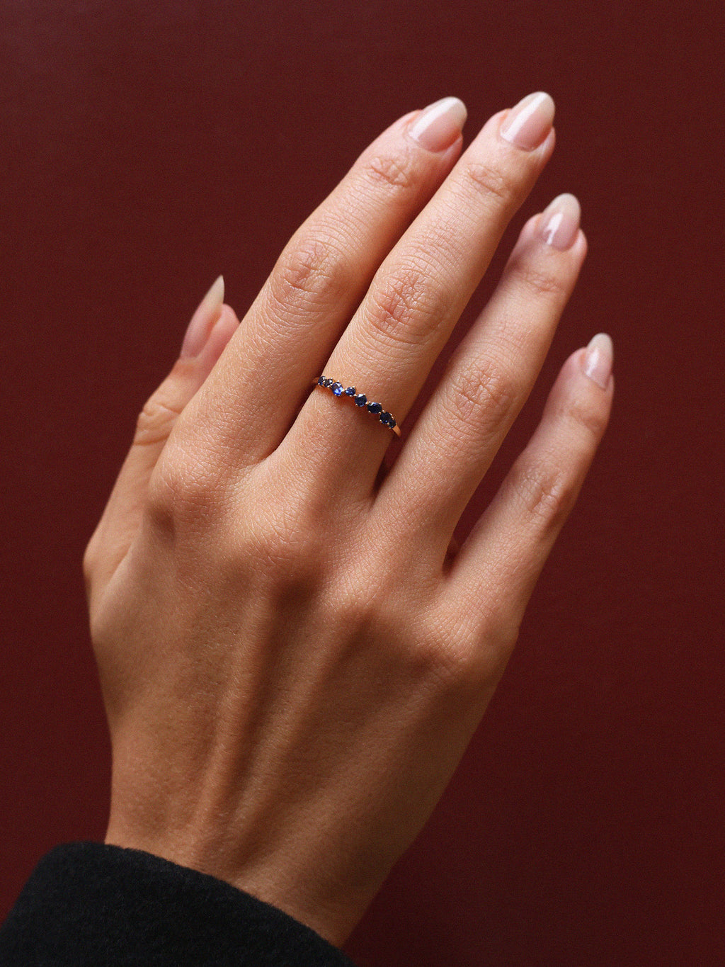 Safir Cluster Band 14K Guld Ring