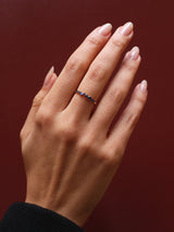 Safir Cluster Band 14K Hvidgulds Ring