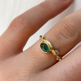 Seafire 18K & 22K Gold Ring w. Emerald & Diamond