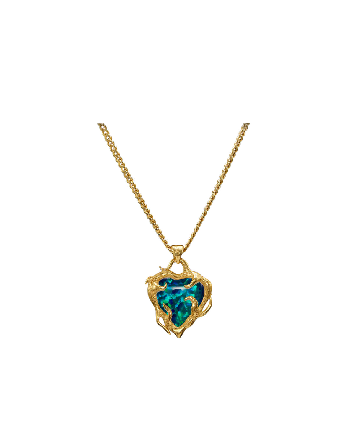 Secret Garden Gold Plated Necklace w. Synthetic Opal