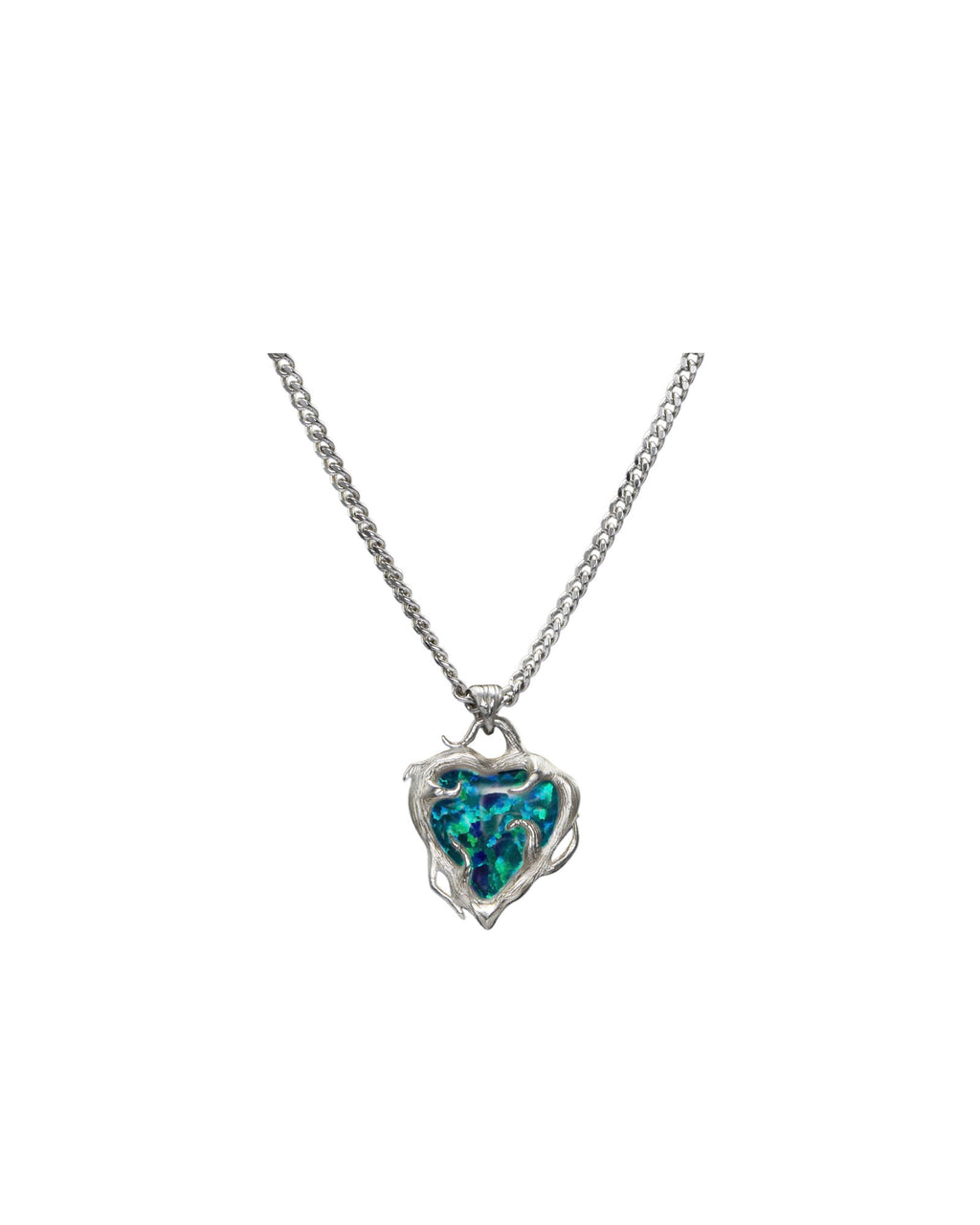 Secret Garden Silver Necklace w. Synthetic Opal
