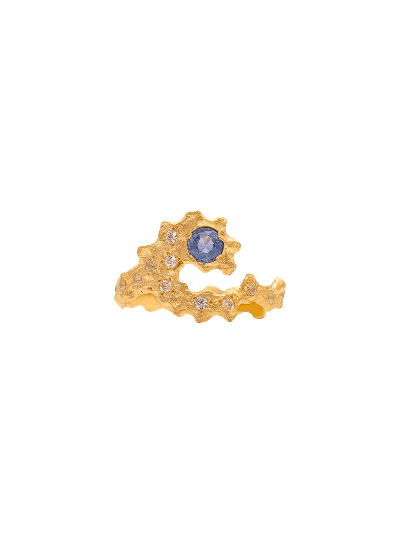 September Birthstone 18K Gold Ring w. Sapphires