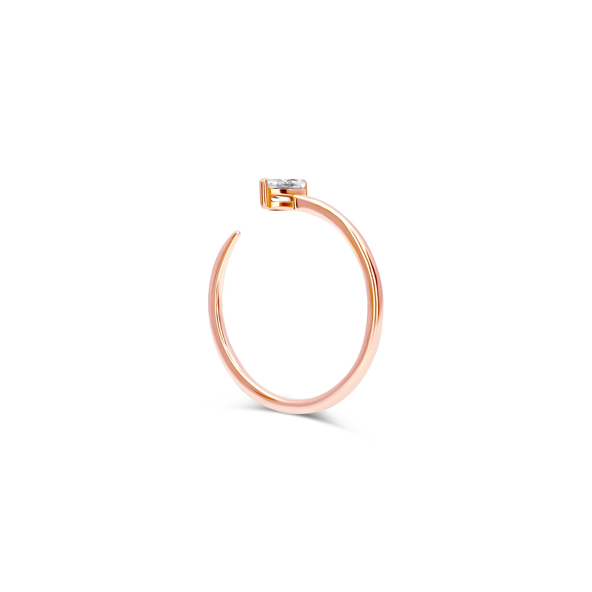 Lady Marquise 14K Gold Ring w. Diamonds