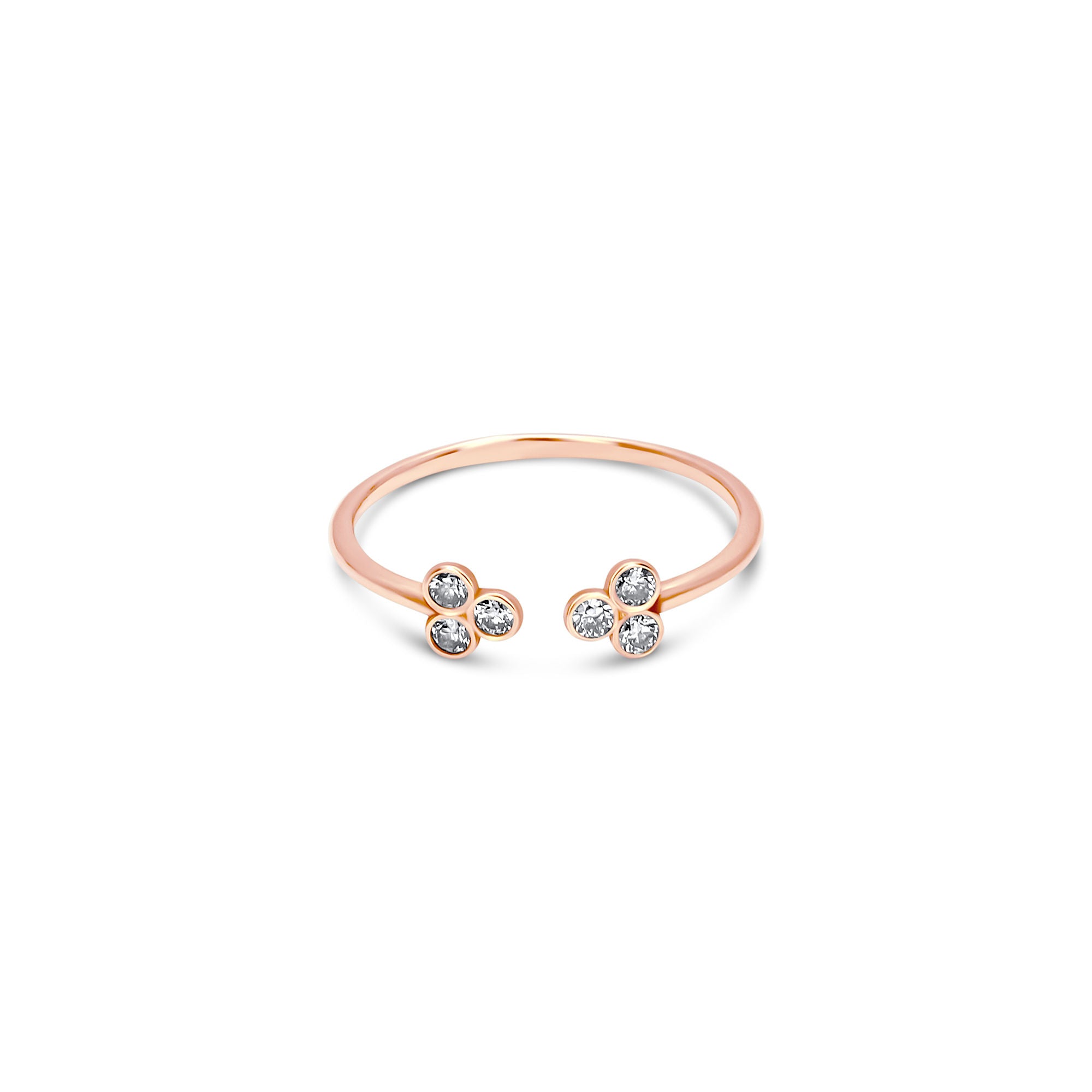 Blossom 14K Gold Ring w. Diamonds