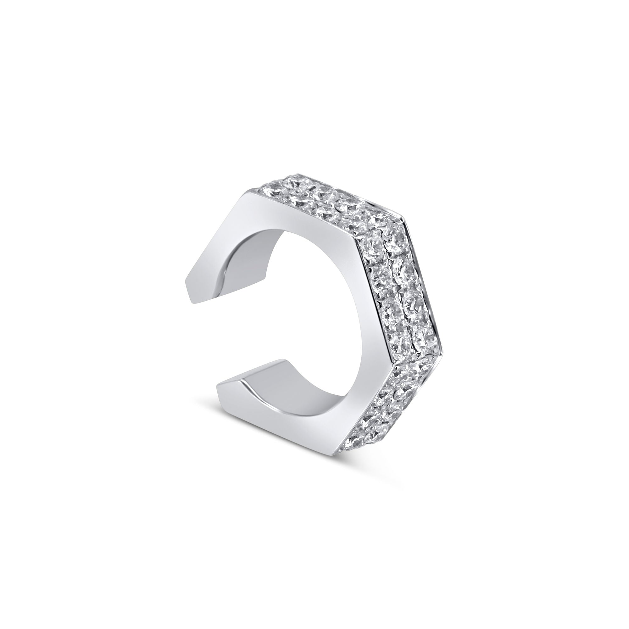 Bolt 14K Gold Earcuff w. Diamonds