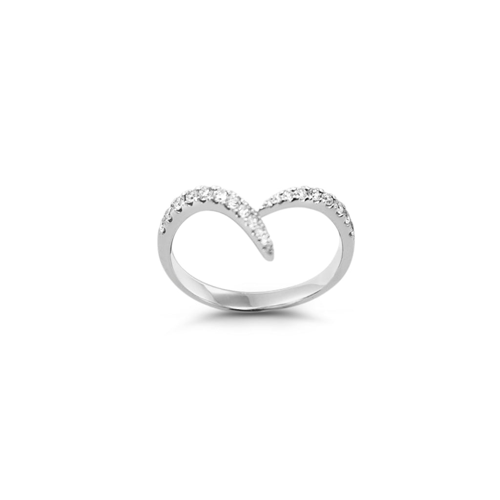Classic Thorn 14K Gold Ring w. Diamonds