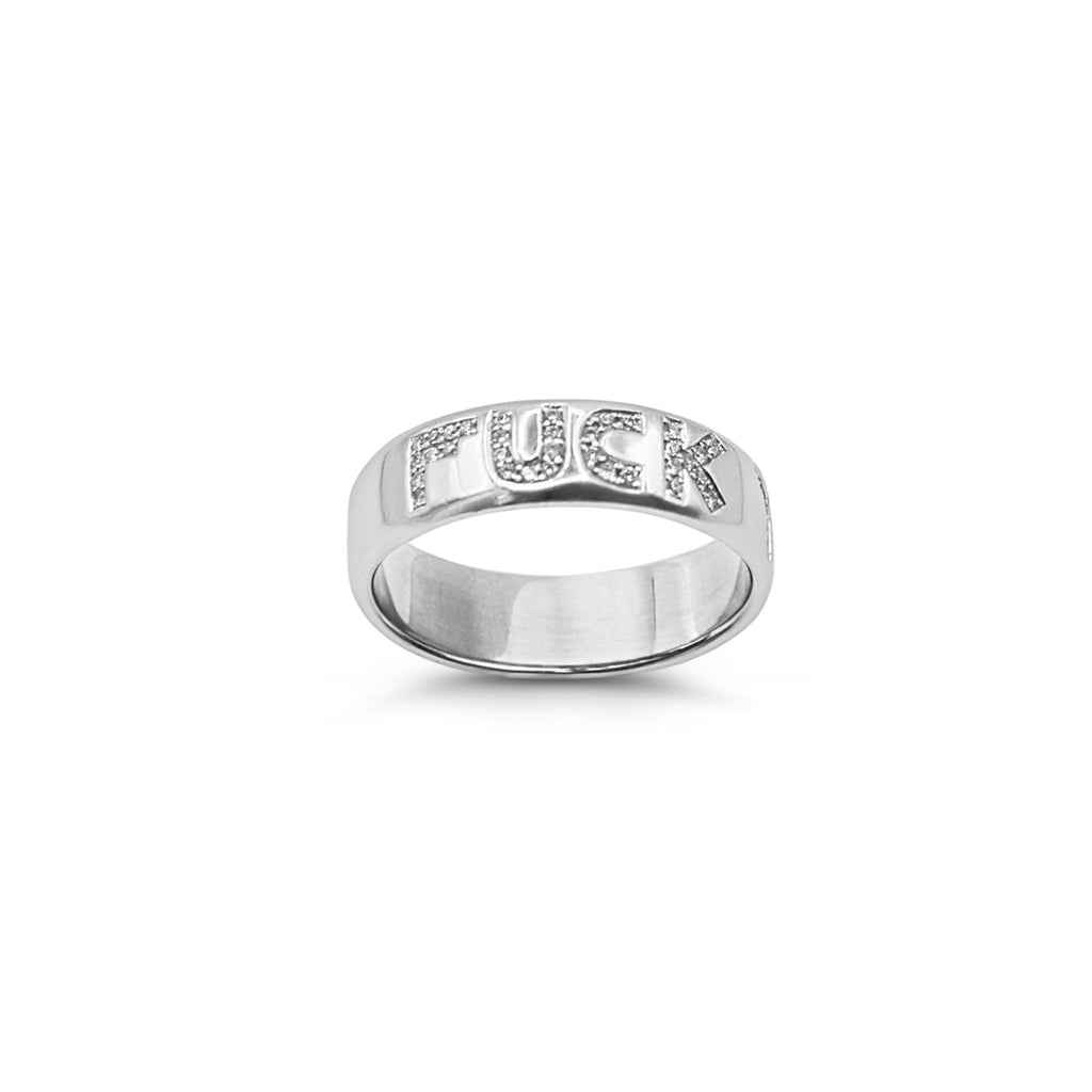 Play Rebel Silver Ring w.. Lab-Grown Diamonds