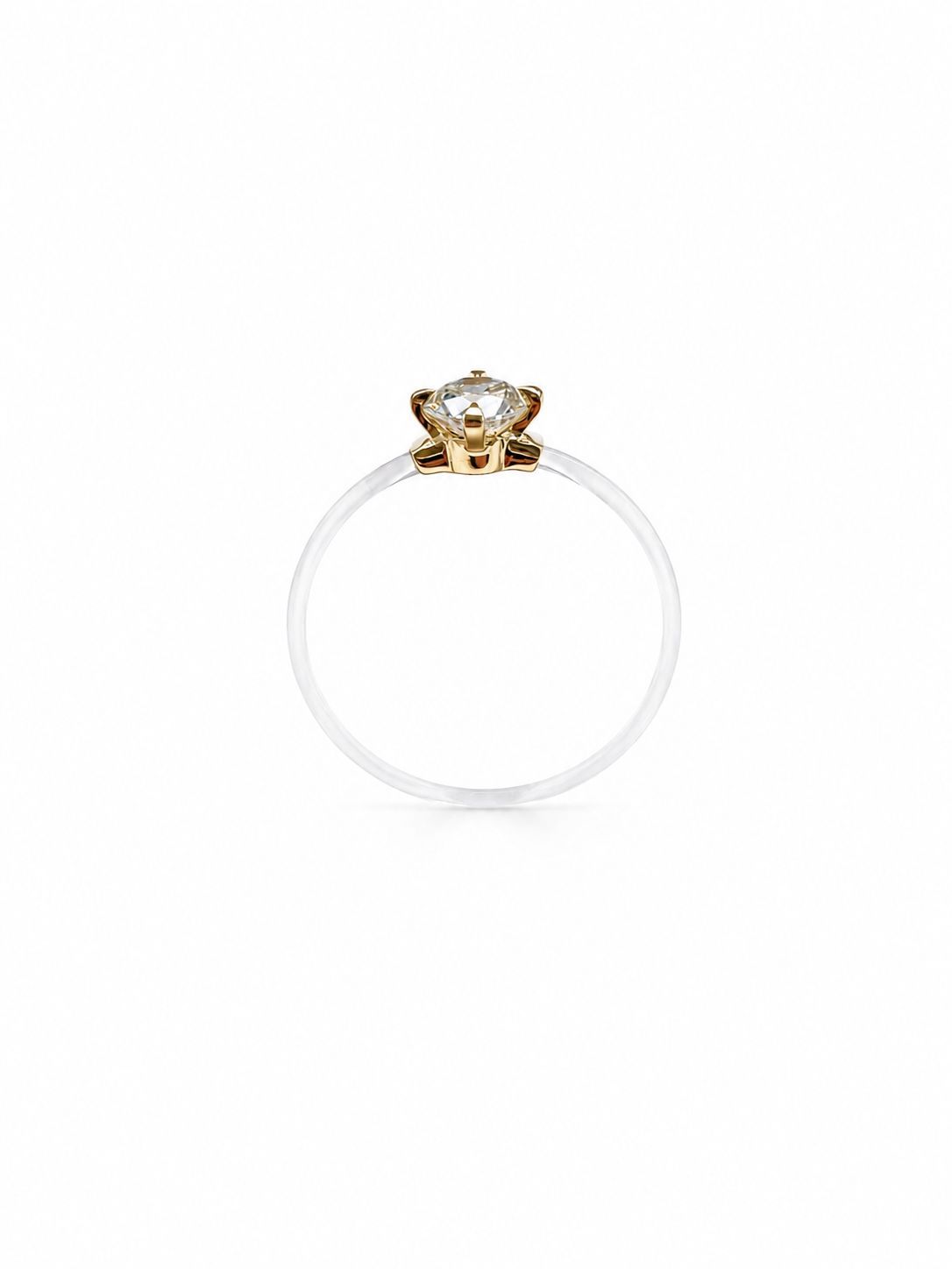 Brilliant Floating 14K Gold Ring w. Lab-Grown Diamond