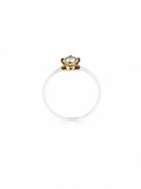 Brilliant Floating 14K Guld & Sølv Ring m. Lab-Grown Diamant