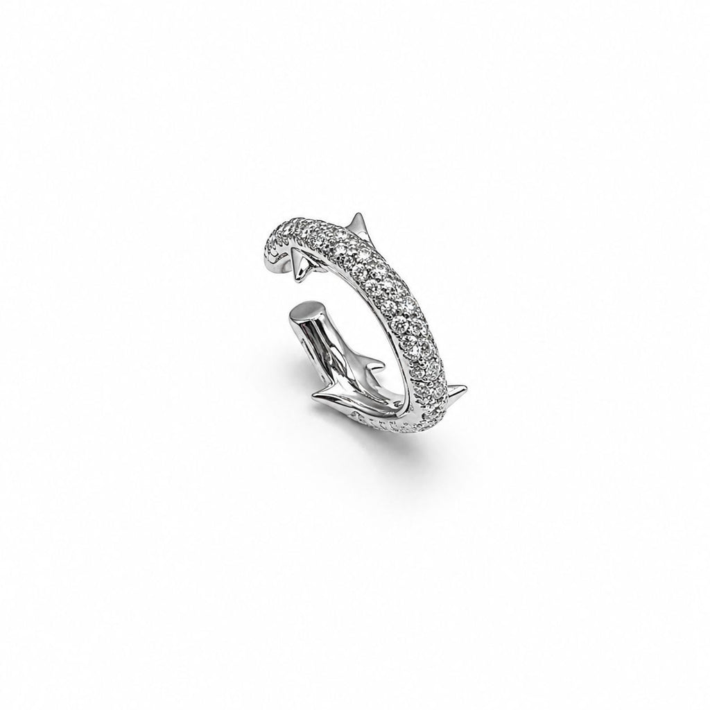 Thorns of a Rose 14K Gold Earcuff w. Diamonds