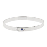 Loquet 14K Gold Bangle w. Diamonds & Centerstone of Choice