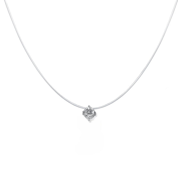 Brilliant Floating 14K Gold Necklace w. Diamond