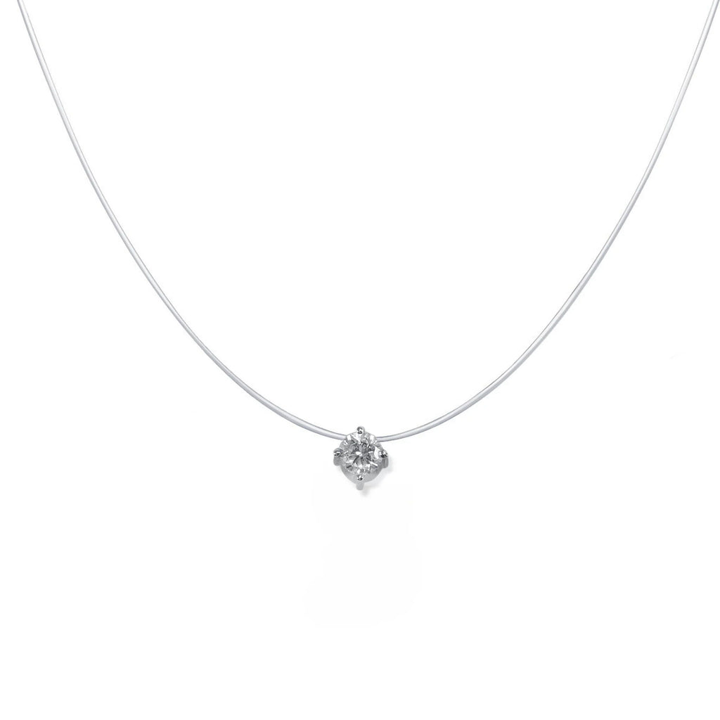 Brilliant Floating 14K Guld Halskæde m. Diamant