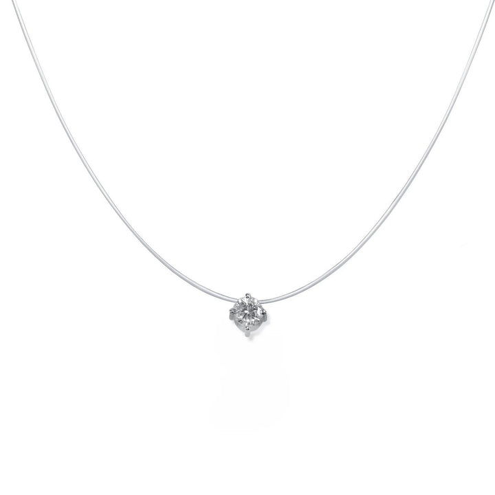 Brilliant Floating 14K Gold Necklace w. Diamond