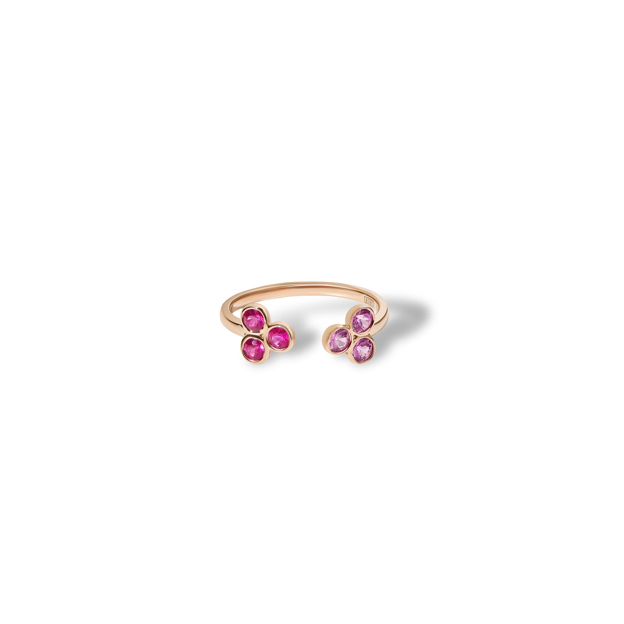 Peony 14K Guld Ring m. Lyserøde Rubiner