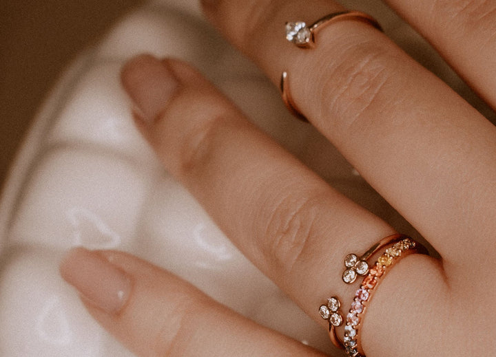 Lady Marquise 14K Gold Ring w. Diamonds