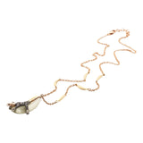 Short Monkey On Banana 18K Gold & Silver Necklace w. Quartz