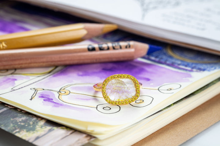 Yellow Diamond Slice 18K Gold Ring