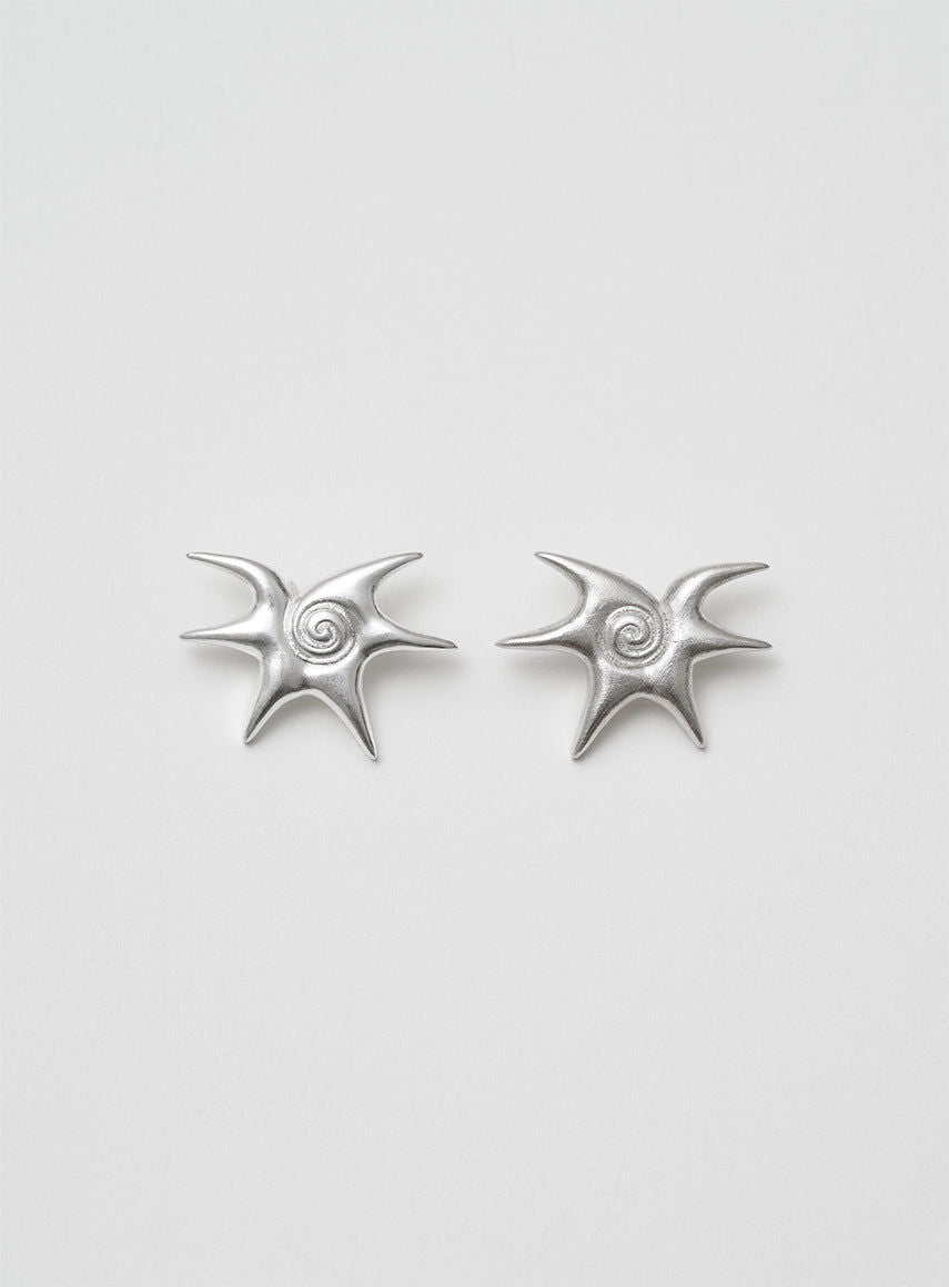 solar earrings silver