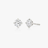 Solitaire Round Brilliant 14K Rosegold Studs w. Lab-Grown Diamonds