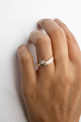 Unda Solitaire 14K Guld Ring m. Diamant