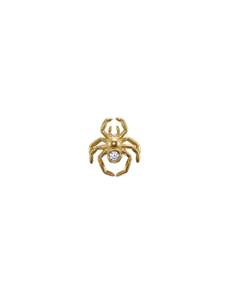 Spider Gold Plated Stud w. Lab-Grown Diamond