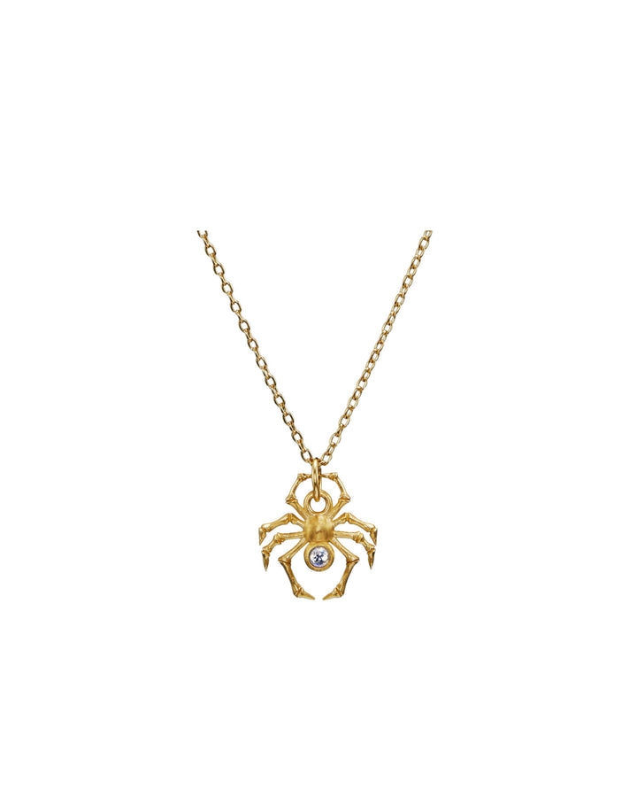 Spider Gold Plated Necklace w. Moonstone