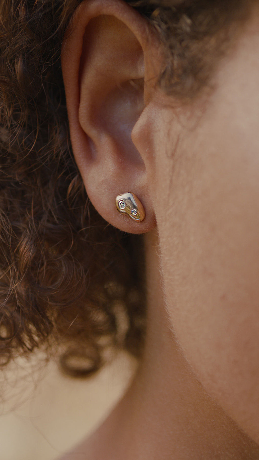 Spuma III Ohrstecker 14K Gold I Diamant