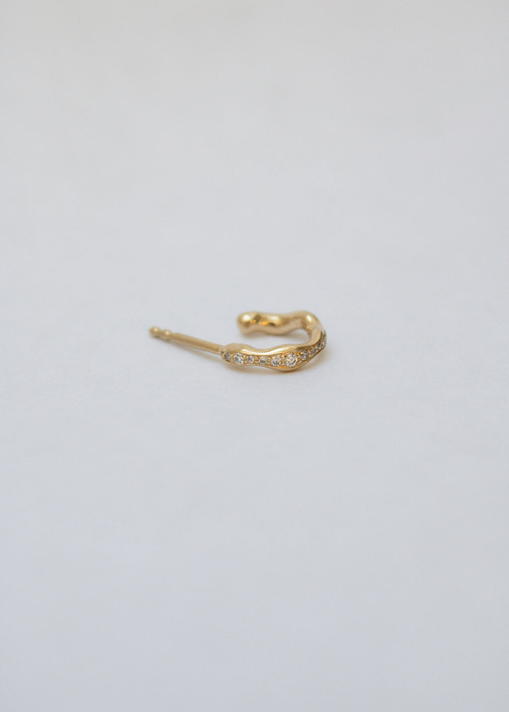 Spuma Pavé 14K Gold Hoop w. Diamonds