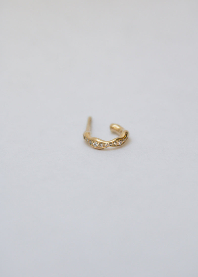 Spuma Pavé 14K Guld Hoop m. Diamanter