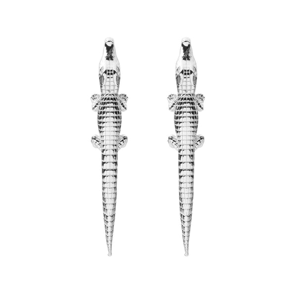 Alligator Silver Earrings