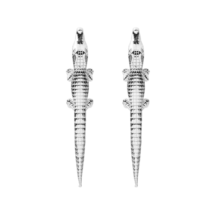 Alligator Silver Earrings