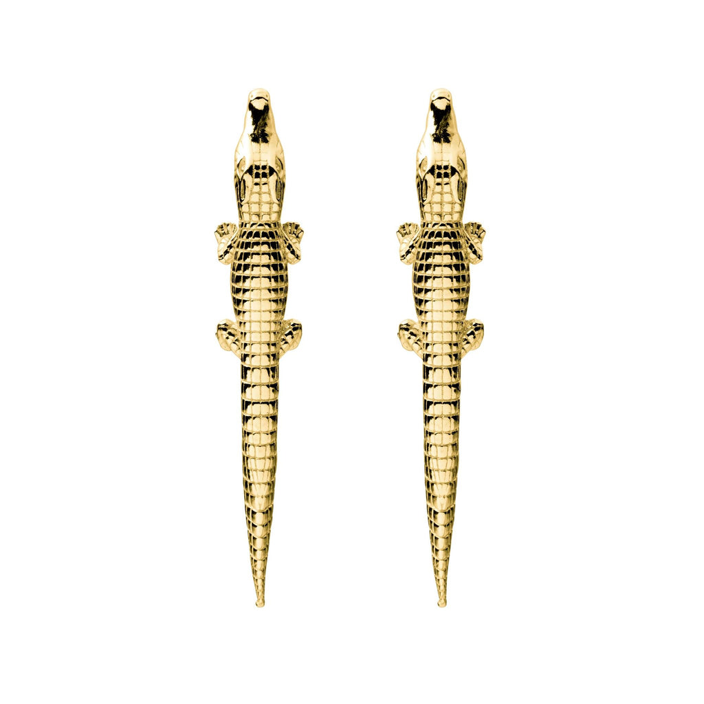 Alligator Gold Plated Earrings