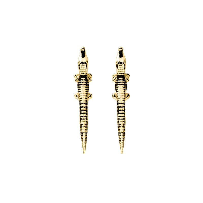 Alligator Mini Gold Plated Studs
