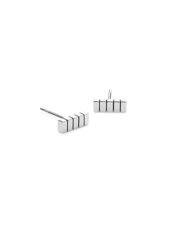 Facet Bar 14K Whitegold Studs