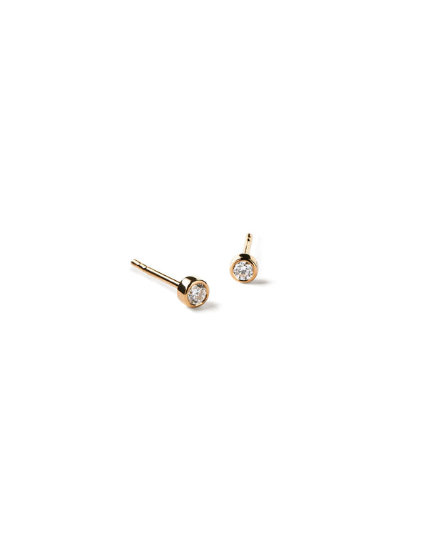 Mini Diamond 14K Gold Studs w. Lab-Grown Diamonds