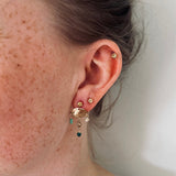 Svea 14K Goldfilled Earring w. Malachite & Pearl
