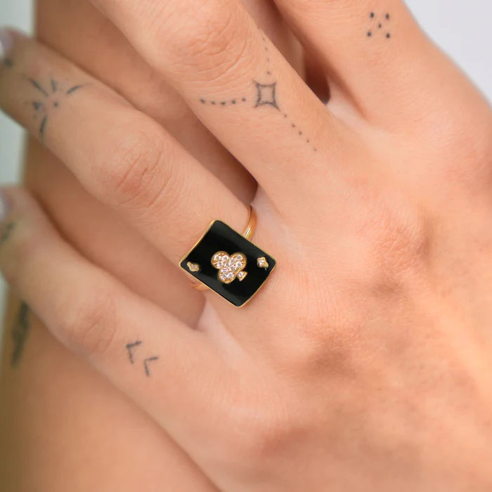 Harmonie Lacquer Pinkie 18K Gold Ring w. Lab-Grown Diamonds