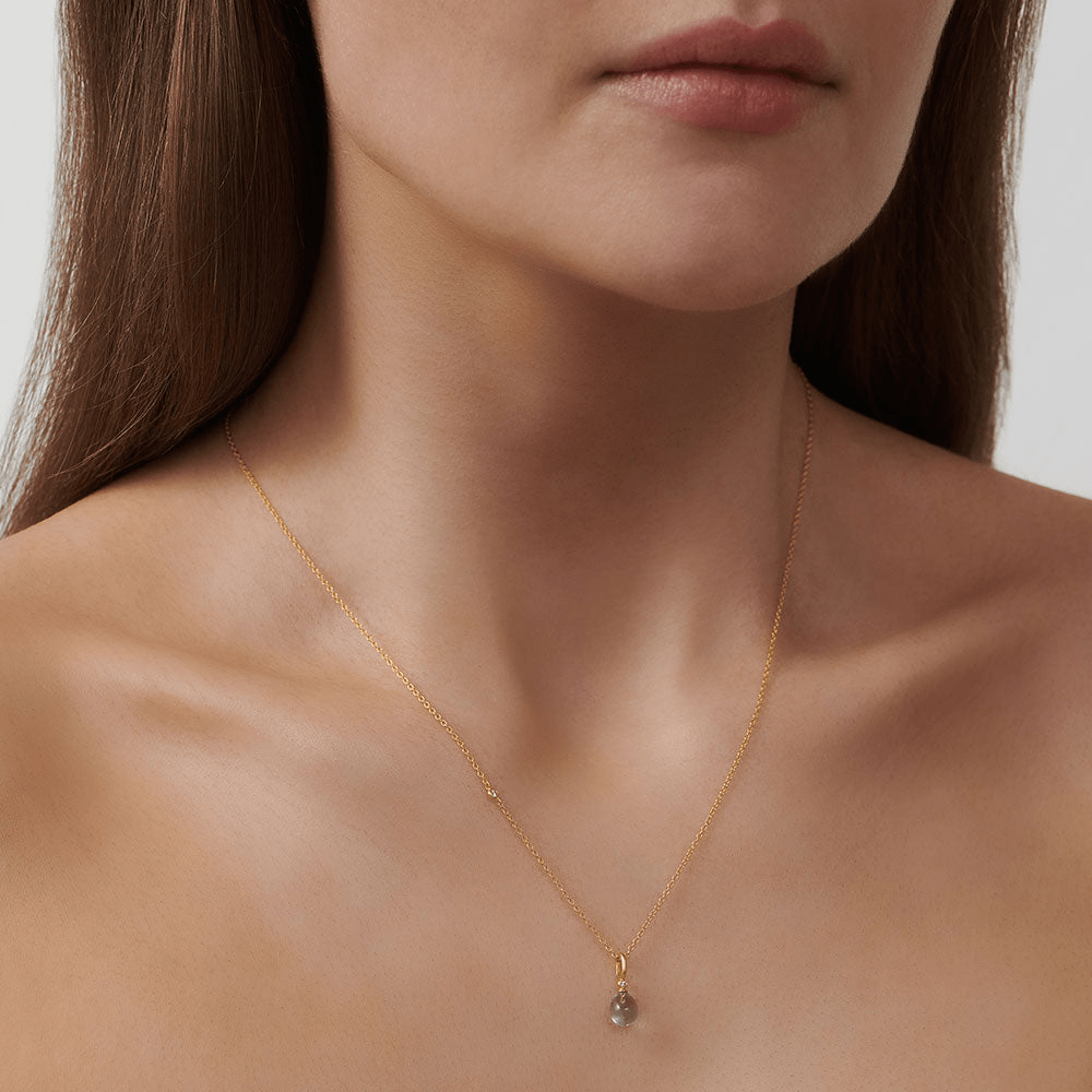 Tasha Aqua Green Amethyst Gold Plated Anhänger