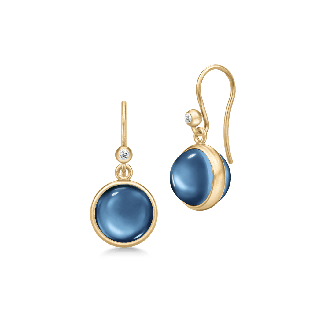 Prime Gold Plated Earrings w. Sapphire Blue Crystal